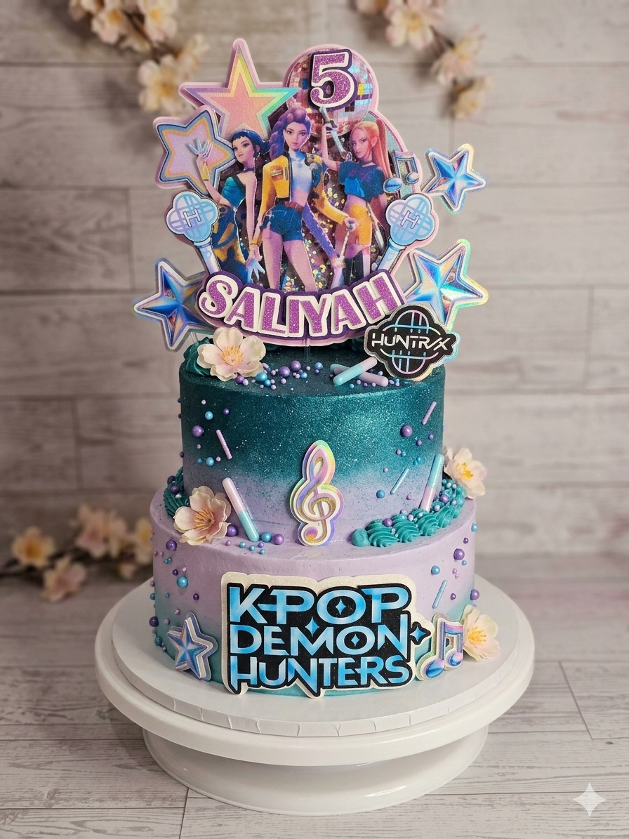 Personalized Set 3D Glitter Cake Topper k pop)