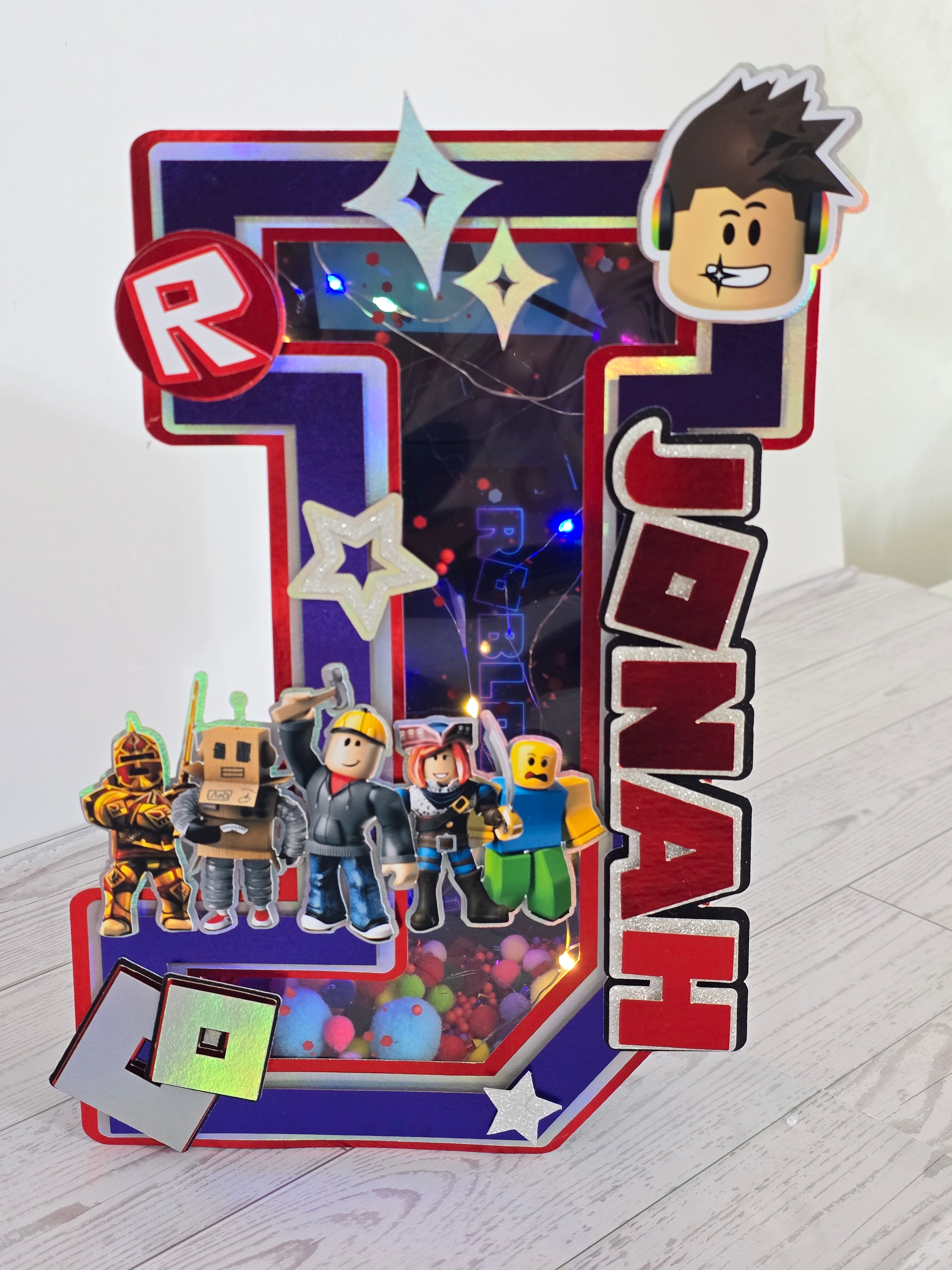 Personalized 3D Light-Up Letters – Roblox Party Décor | Custom Illuminated Signs