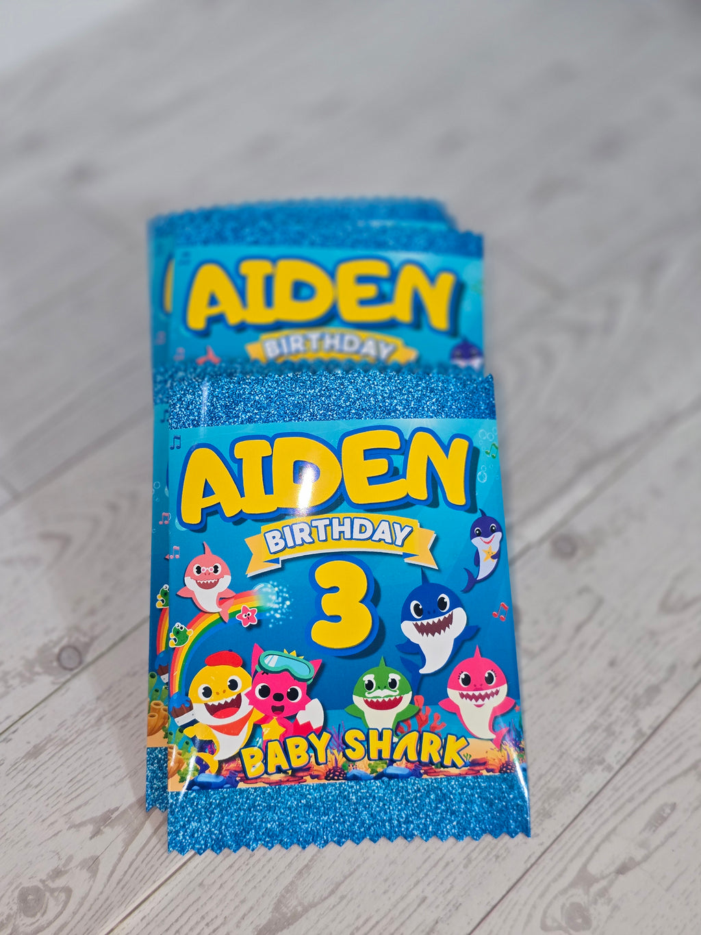 Baby Shark Personalized Chips Bag Party Favors – Custom Name & Age