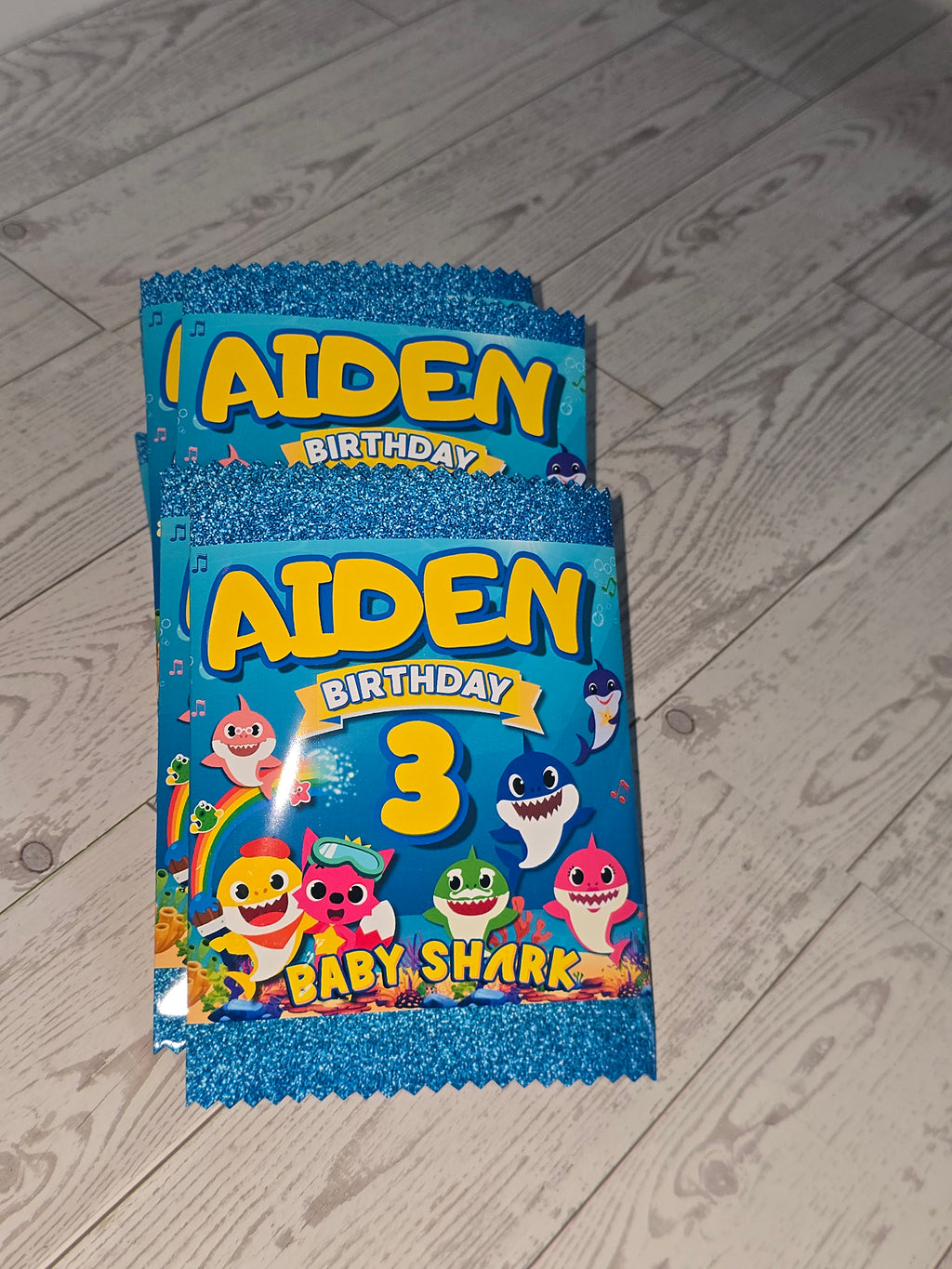 Baby Shark Personalized Chips Bag Party Favors – Custom Name & Age