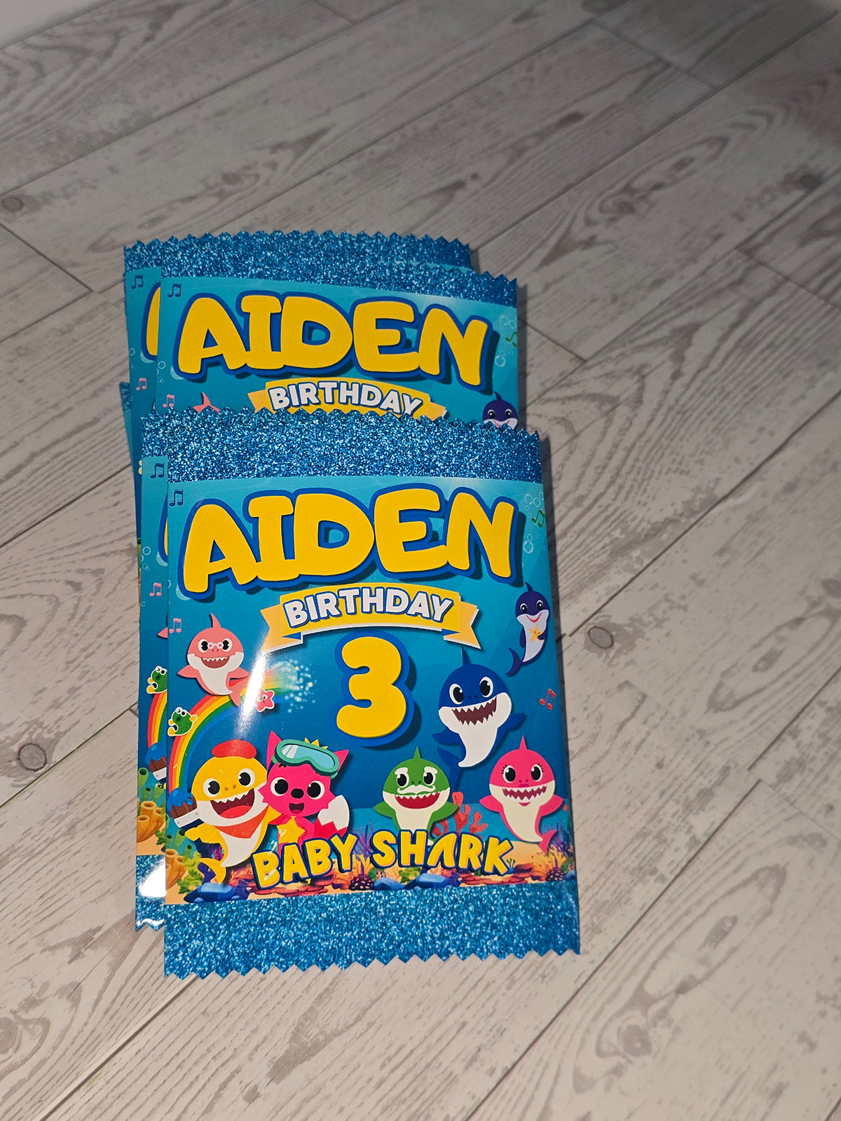 Baby Shark Personalized Chips Bag Party Favors – Custom Name & Age