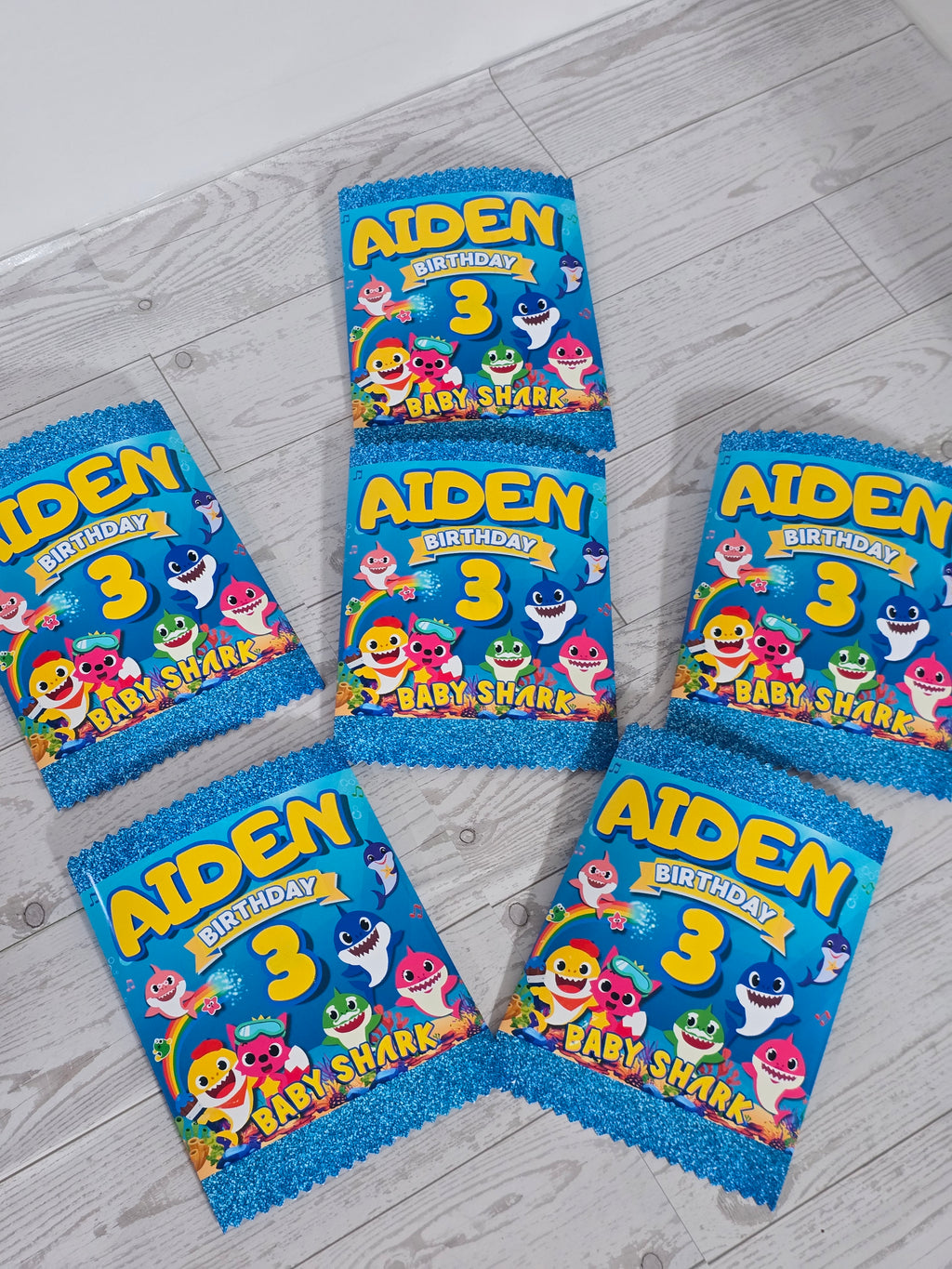 Baby Shark Personalized Chips Bag Party Favors – Custom Name & Age