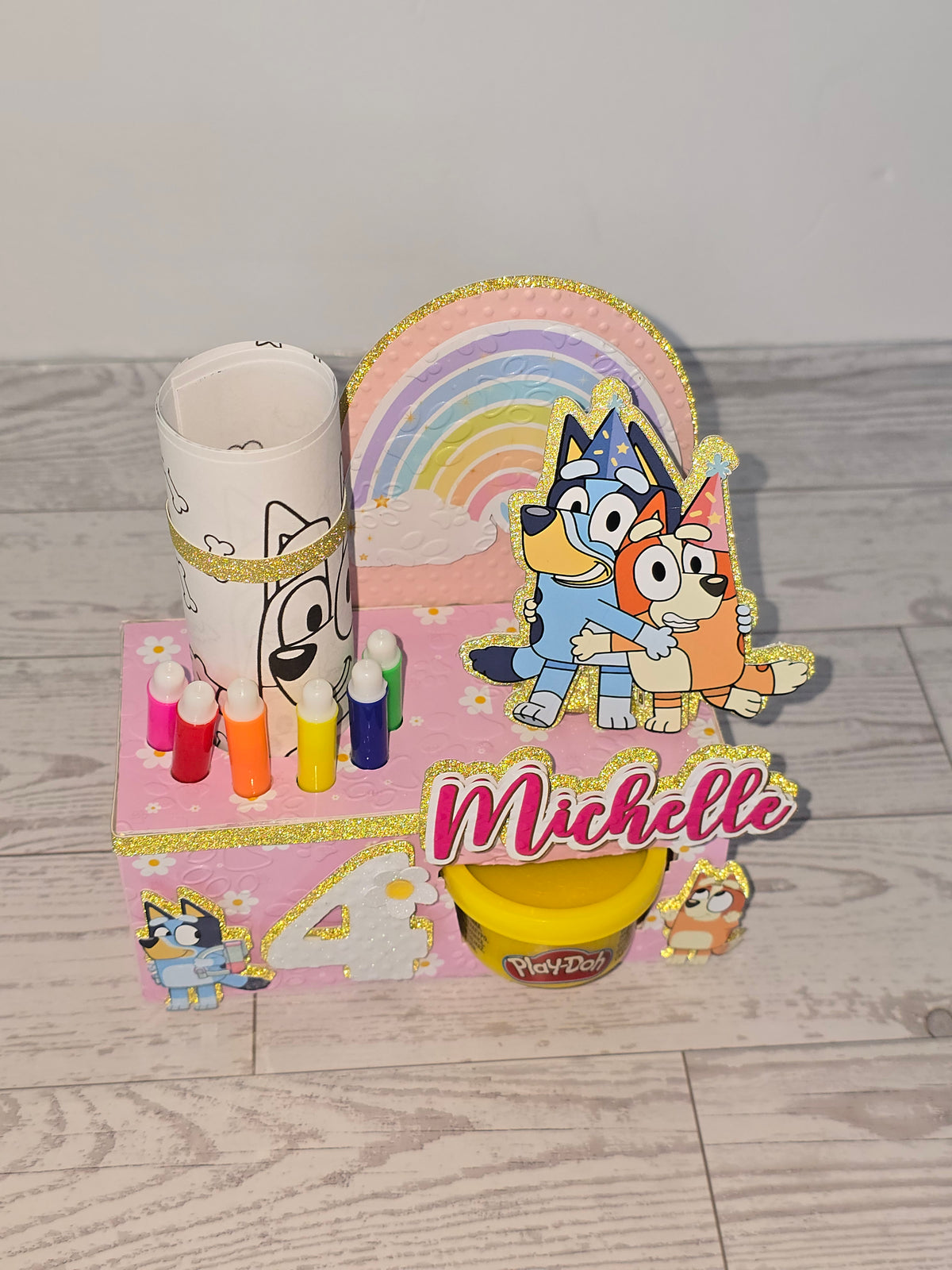12 Personalized Activity Box Party Favor with Coloring Kit & Play Dough
