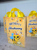 12 Personalized Abejita Chiquitica Birthday Gift Bags with Name & Age – 8.5"x5.5" Ribbon Handles