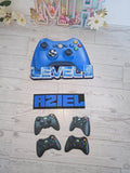 Personalized 3D Video Game Cake Topper – Glitter with Name and Age