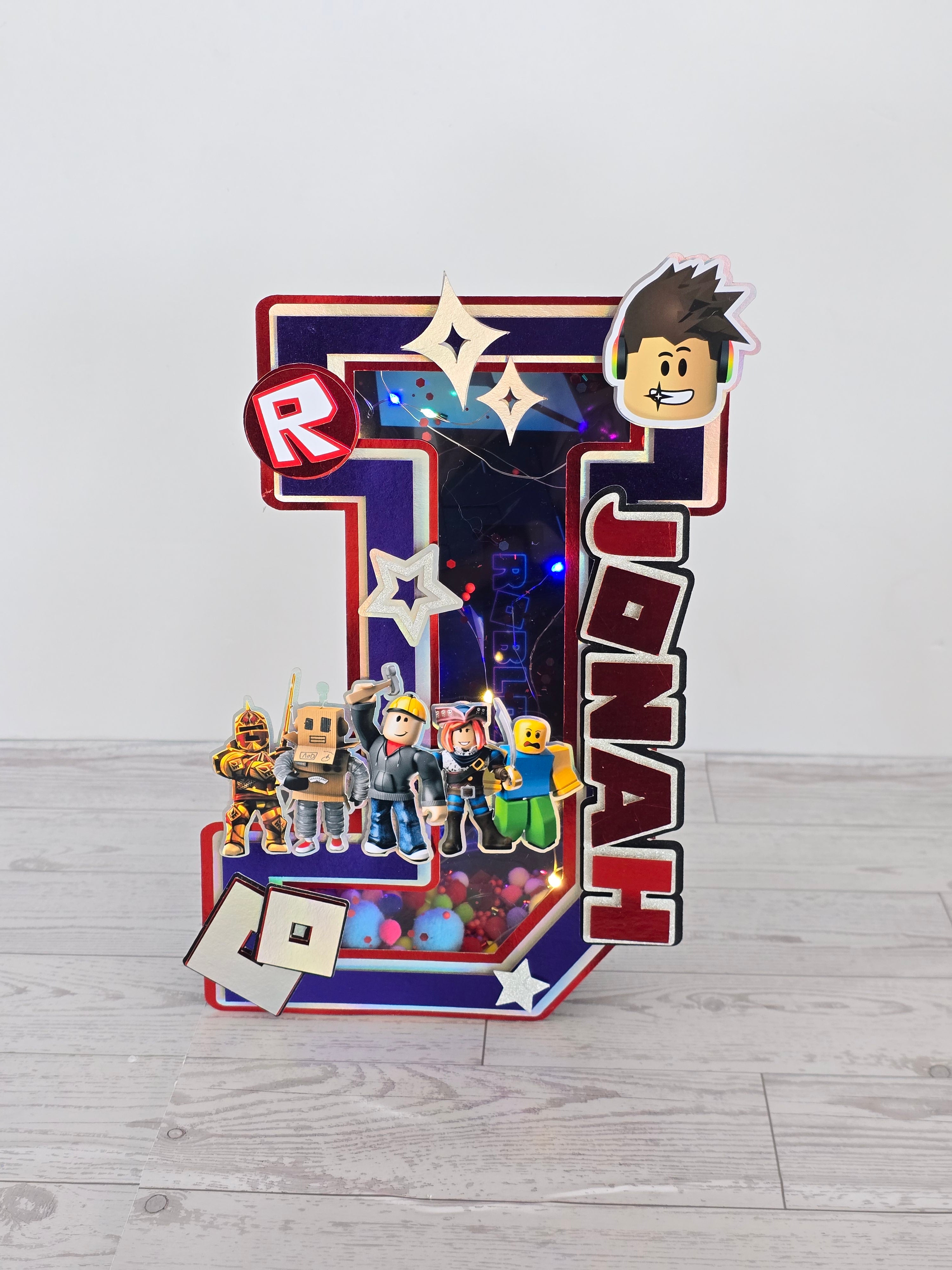Personalized 3D Light-Up Letters – Roblox Party Décor | Custom Illuminated Signs