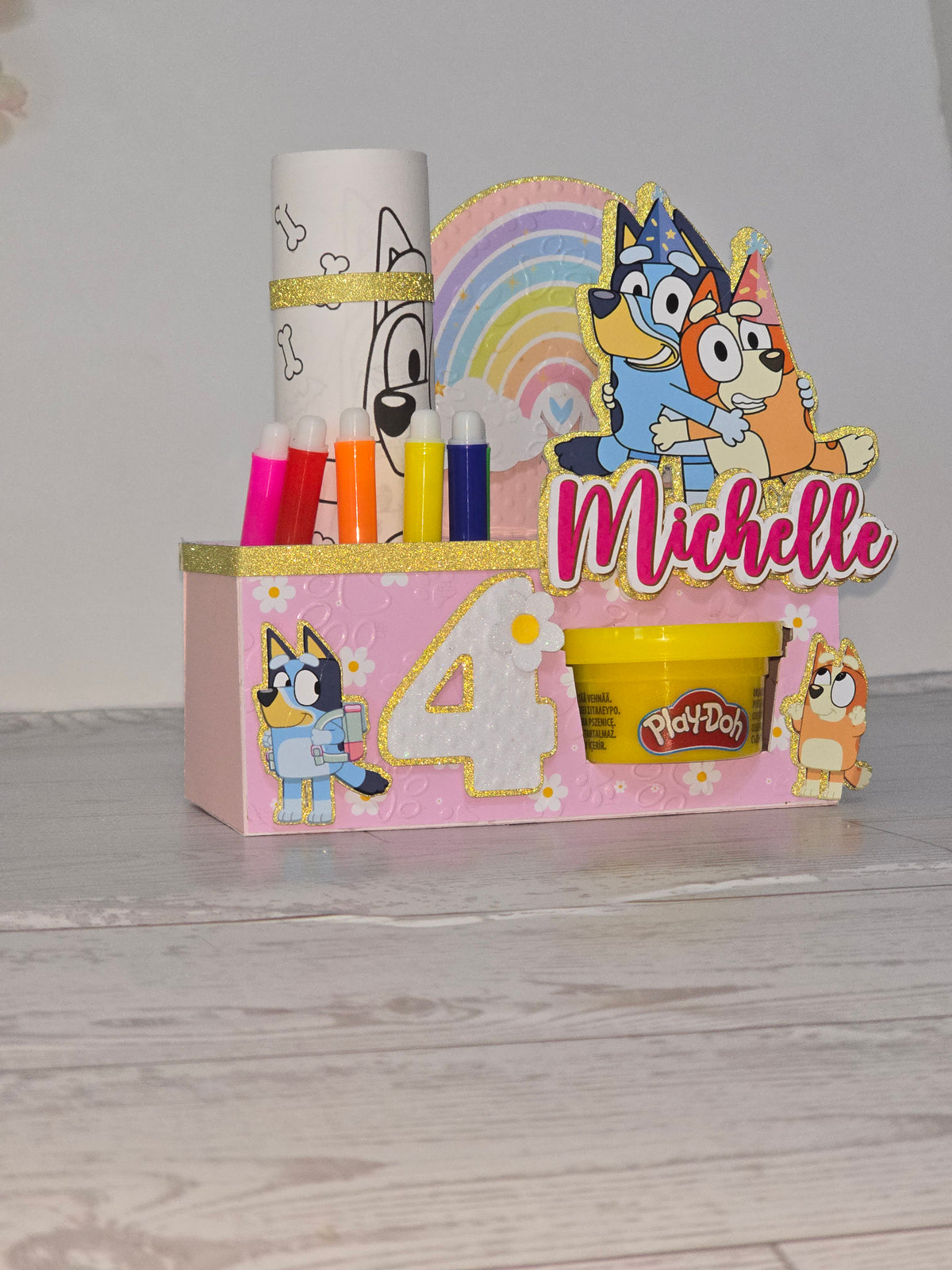 12 Personalized Activity Box Party Favor with Coloring Kit & Play Dough