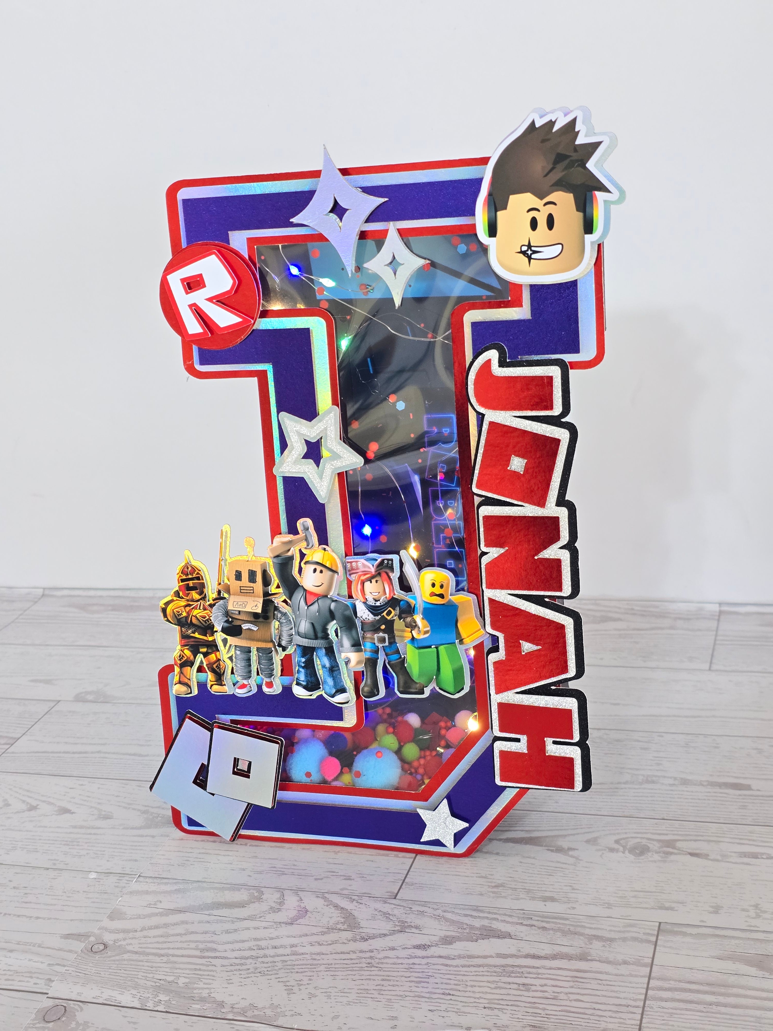 Personalized 3D Light-Up Letters – Roblox Party Décor | Custom Illuminated Signs