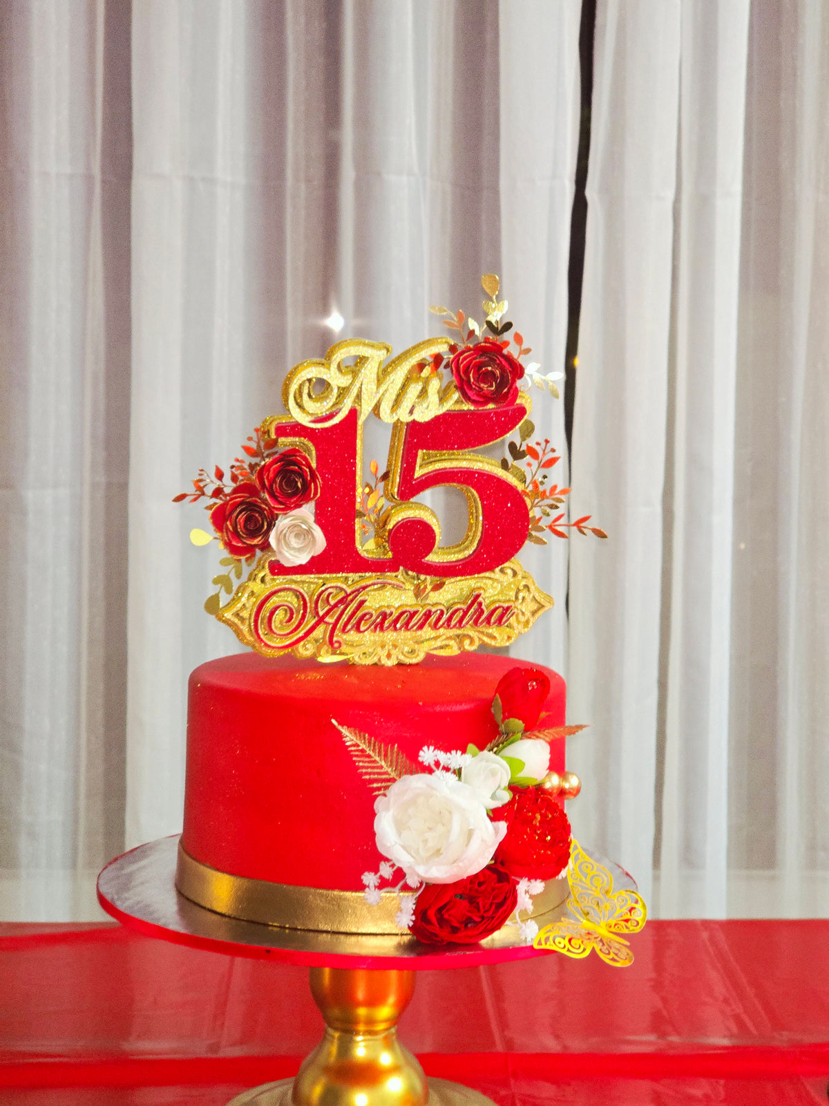 Personalized 3D Glitter Cake Topper (Mis 15)
