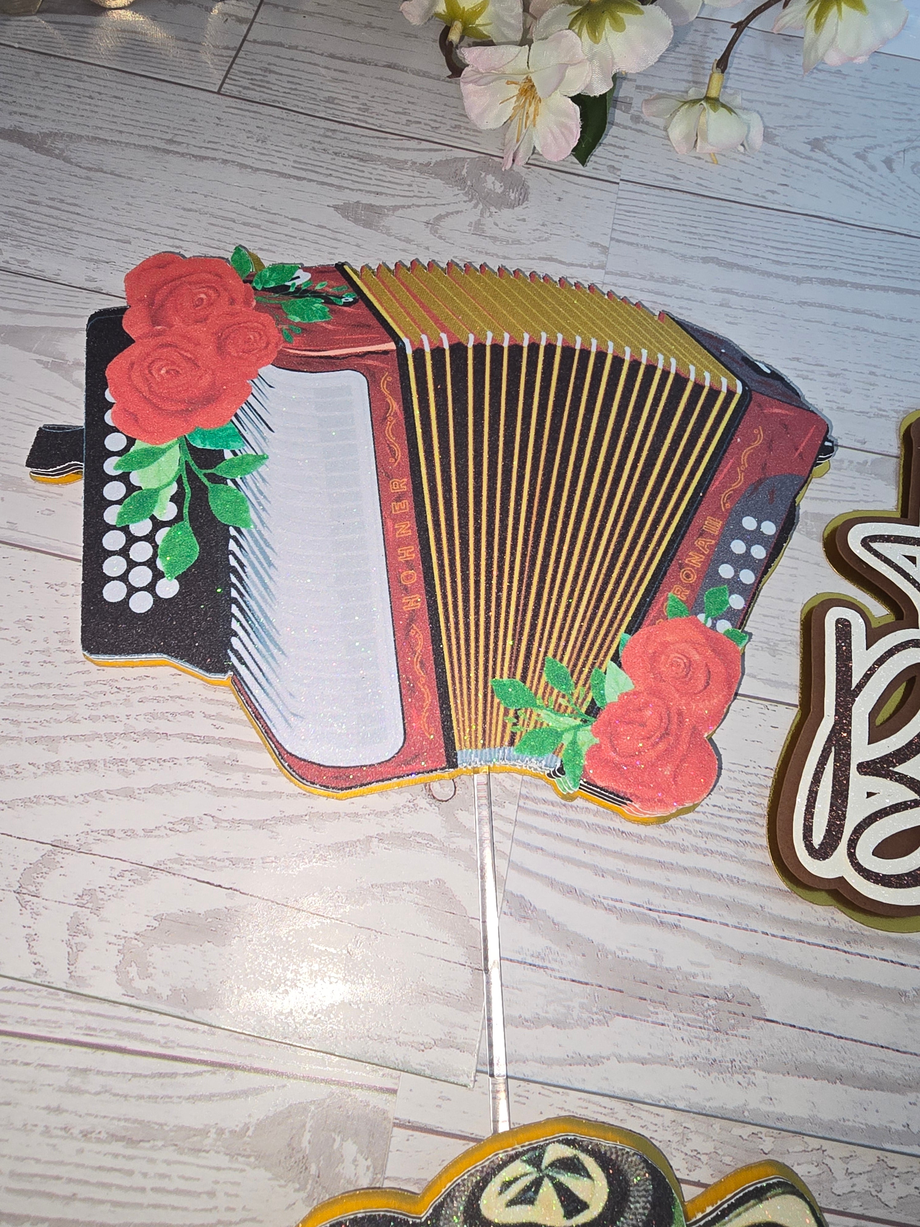 Personalized 3D Glitter Cake Topper Set – Sombrero Bolteao | Colombia & Venezuela Theme
