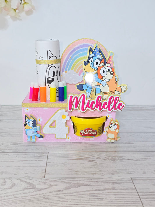 12 Personalized Activity Box Party Favor with Coloring Kit & Play Dough