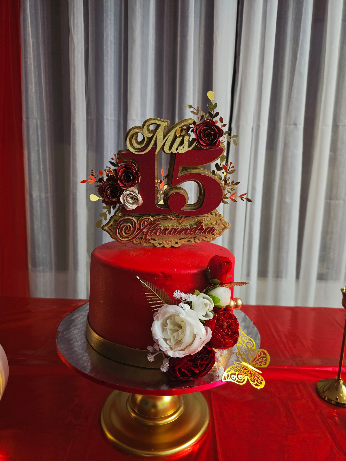 Personalized 3D Glitter Cake Topper (Mis 15)