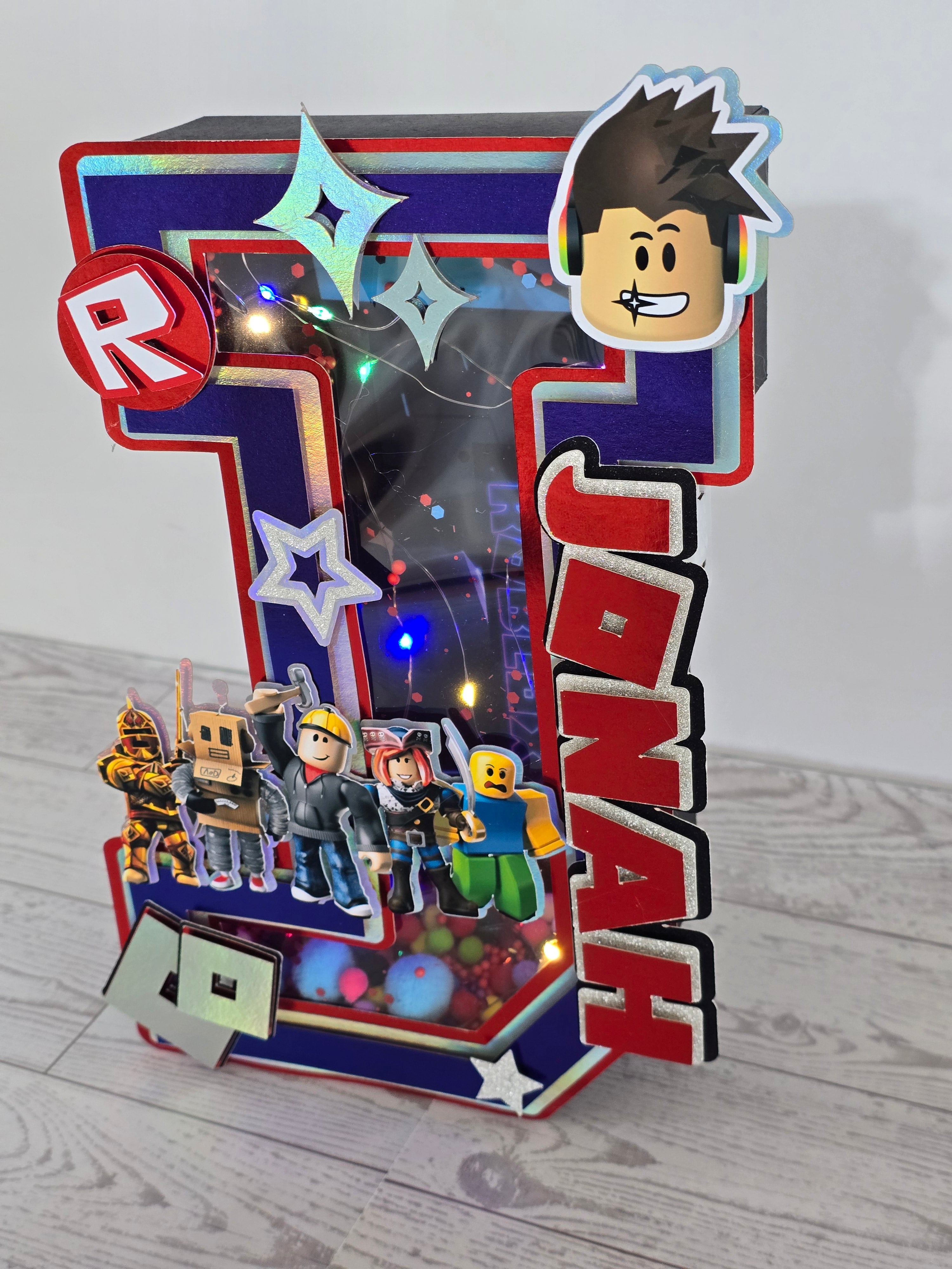 Personalized 3D Light-Up Letters – Roblox Party Décor | Custom Illuminated Signs