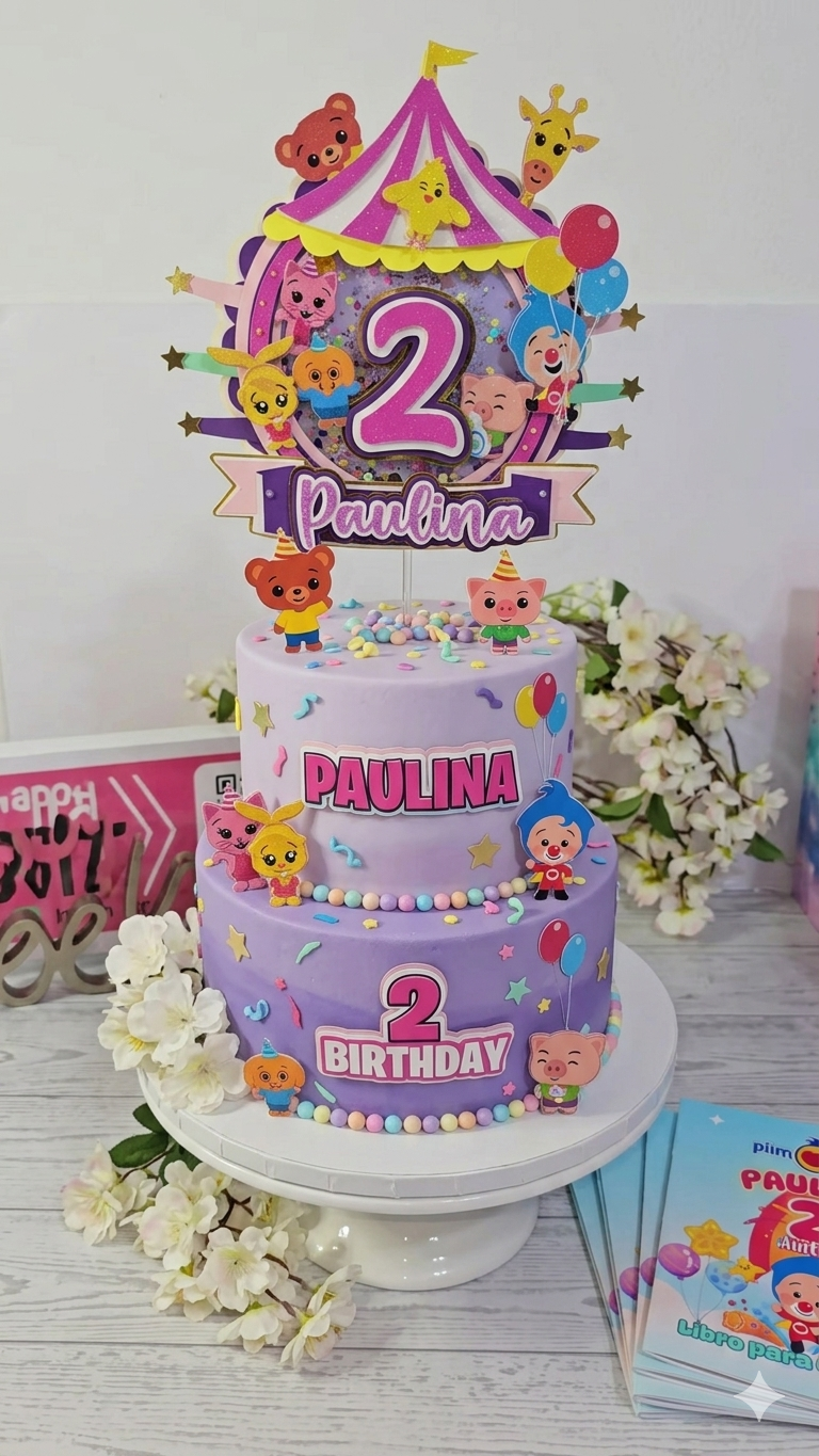 Adorno para tarta personalizado con purpurina 3D (PLIM PLIM)