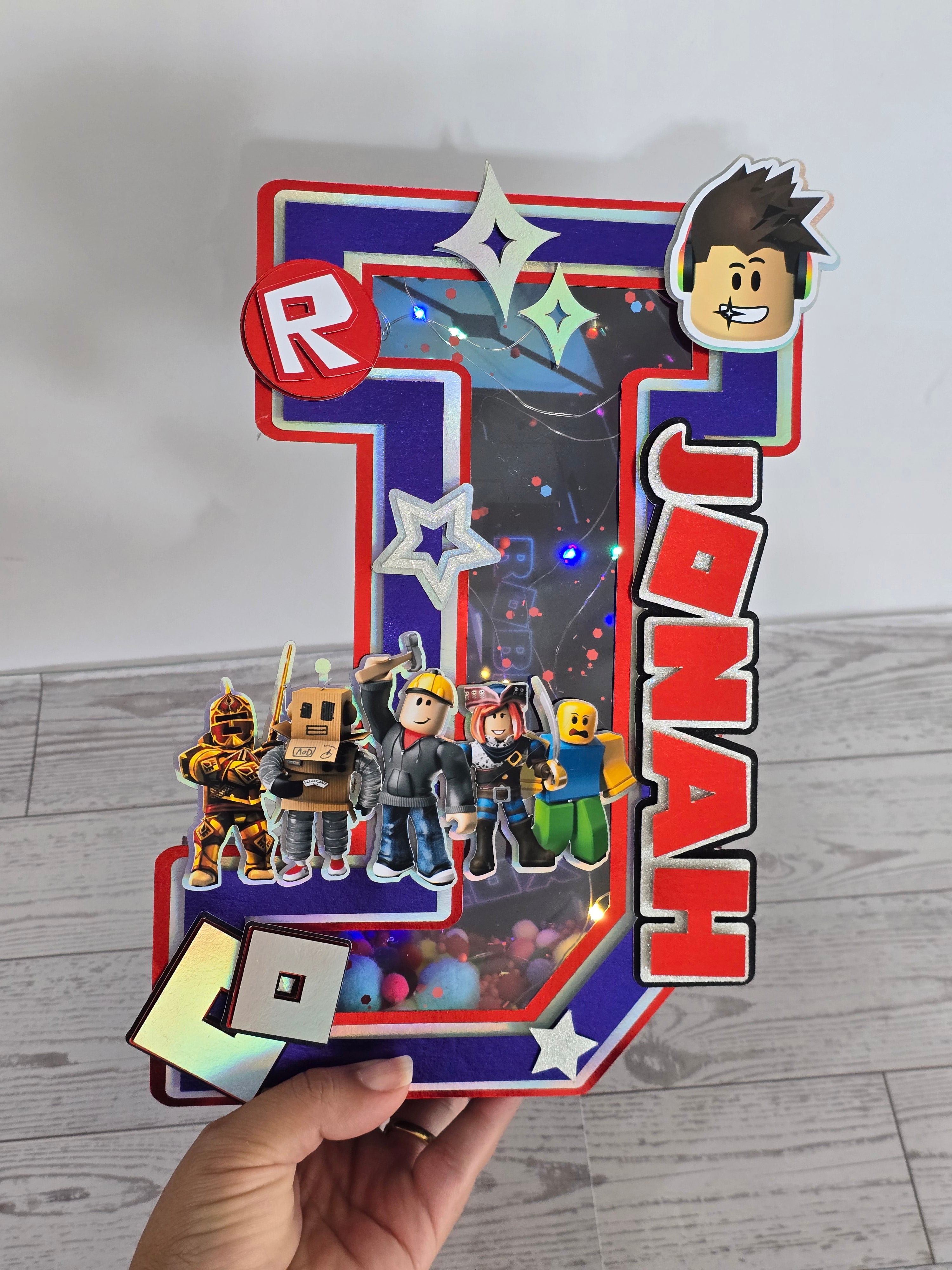Personalized 3D Light-Up Letters – Roblox Party Décor | Custom Illuminated Signs